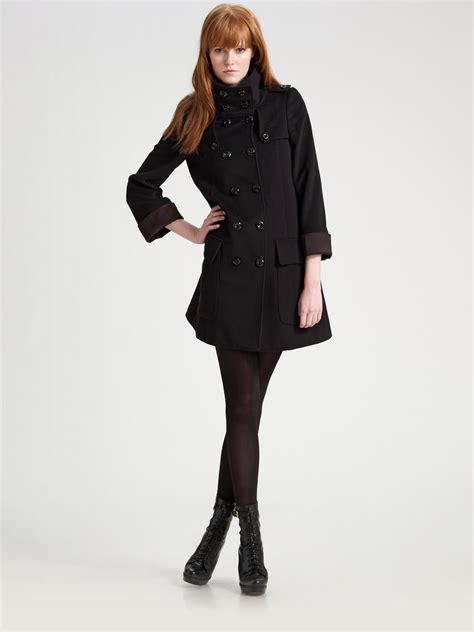 burberry black swing coat|burberry tailored jacket.